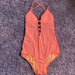 Braided coral one piece
